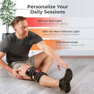 LifePro Red Light Therapy Knee Brace - Portable Infrared Device for Pain Relief, Stiffness, and Reco...