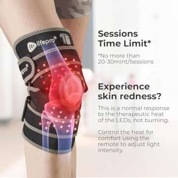 LifePro Red Light Therapy Knee Brace - Portable Infrared Device for Pain Relief, Stiffness, and Recovery - Ideal Knee Massager for Athletes and Active Lifestyles