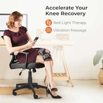 LifePro Red Light Therapy Knee Brace - Portable Infrared Device for Pain Relief, Stiffness, and Recovery - Ideal Knee Massager for Athletes and Active Lifestyles