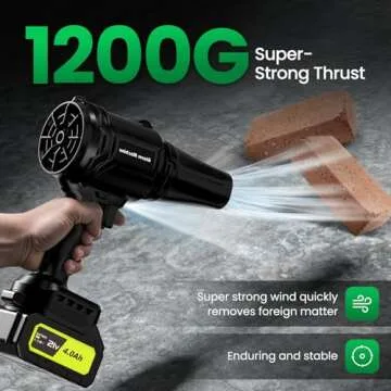 Cordless Leaf Blower 600000RPM Lightweight 2 Batteries
