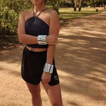 Movido Wrist and Ankle Weights | 1 lb each (2 per set) | Adjustable Workout Weights for Women and Men | Perfect for Yoga, Walking, Pilates, Hiking, Aerobics, Movement (Ocean)