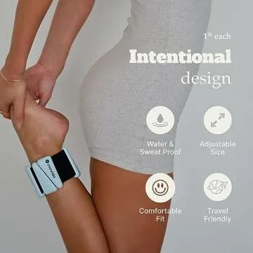 Movido Wrist and Ankle Weights | 1 lb each (2 per set) | Adjustable Workout Weights for Women and Men | Perfect for Yoga, Walking, Pilates, Hiking, Aerobics, Movement (Ocean)