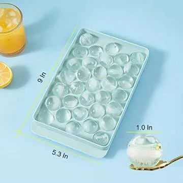 WIBIMEN Round Ice Cube Tray for Perfect Ice Spheres