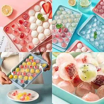 WIBIMEN Round Ice Cube Tray for Perfect Ice Spheres