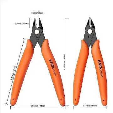 KATA 5 Inch Wire Cutters, Mini Flush Cut Wire Cutter Pliers, Precision Micro Cutter Flush Cutter for...