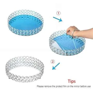 Feyarl Decorative Crystal Tray for Makeup and Organizer