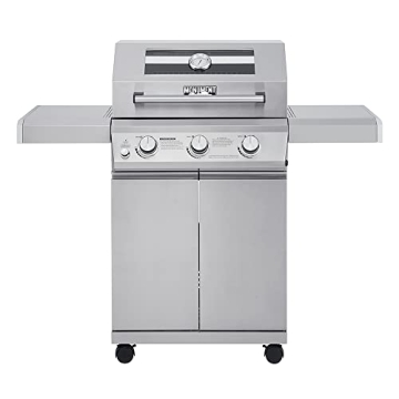Monument Grills Larger 3-Burner Propane Gas Grills barbeque Stainless Steel Heavy-Duty Cabinet Style with Knob Controls, Mesa 300