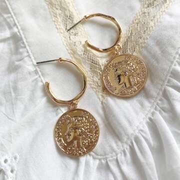 Chic Gold Coin Earrings for Everyday Elegance and Style