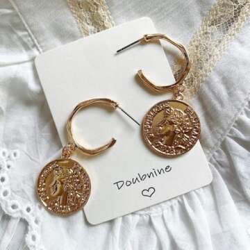 Chic Gold Coin Earrings for Everyday Elegance and Style
