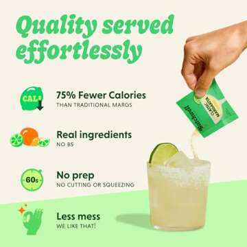 Batchwell's Classic Margarita Mix Singles: Skinny Cocktail Mixers, Mocktails Non-Alcoholic Drinks - ...