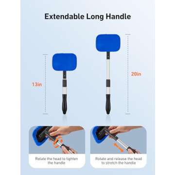 AstroAI Windshield Cleaner, Microfiber car Window Cleaner with 4 Reusable and Washable Microfiber Pa...