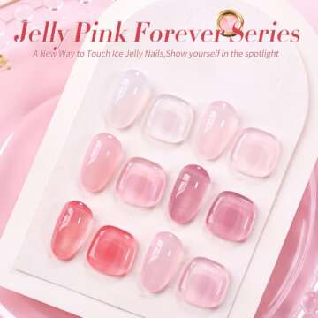Born Pretty Jelly Gel Nail Polish Sheer Pink Gel Nail Polish Crystal Transparent Milky Gel Polish Ki...