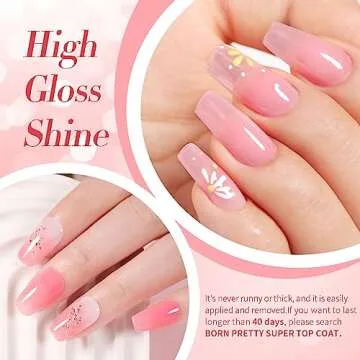 Born Pretty Jelly Gel Nail Polish Sheer Pink Gel Nail Polish Crystal Transparent Milky Gel Polish Kit Nail Art Varnish Collection Gift Set 7ML 6PCS