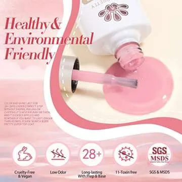 Born Pretty Jelly Gel Nail Polish Sheer Pink Gel Nail Polish Crystal Transparent Milky Gel Polish Kit Nail Art Varnish Collection Gift Set 7ML 6PCS