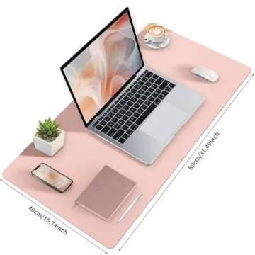 Stylish Pink Desk Mat - Waterproof, Non-Slip & Large Size