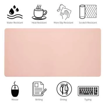 Stylish Pink Desk Mat - Waterproof, Non-Slip & Large Size