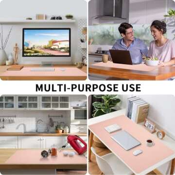 Stylish Pink Desk Mat - Waterproof, Non-Slip & Large Size