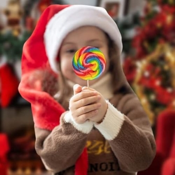 24 Large Rainbow Lollipops Non-Broken Perfect for Gifts