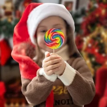 24 Large Rainbow Lollipops Non-Broken Perfect for Gifts