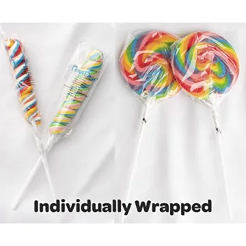 24 Large Rainbow Lollipops Non-Broken Perfect for Gifts