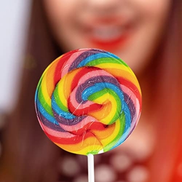 24 Large Rainbow Lollipops Non-Broken Perfect for Gifts