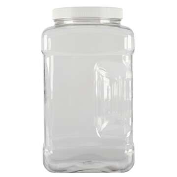 Rubbermaid Square Food Storage Jars, 1-Quart, White