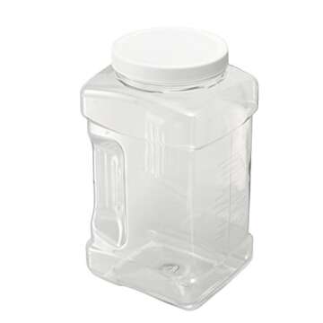Rubbermaid Square Food Storage Jars, 1-Quart, White