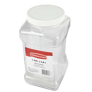 Rubbermaid Square Food Storage Jars, 1-Quart, White