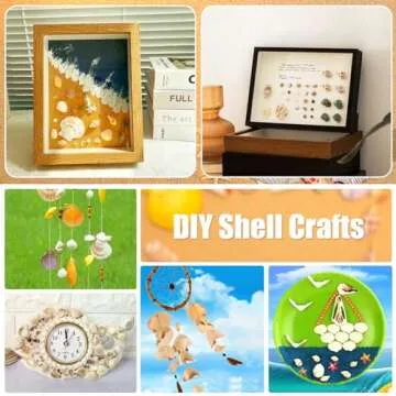 WEOXPR Mixed Sea Shells, 100+ Pcs Beach Seashells Starfish, Various Sizes Ocean Seashells for Fish Tank Vase Fillers, Beach Theme Party Wedding Decor, Candle Making, DIY Crafts, Home Decorations