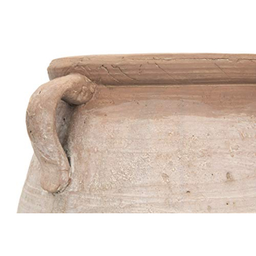 Large Orange Whitewashed Terracotta Urn for Home Decor