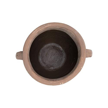 Large Orange Whitewashed Terracotta Urn for Home Decor