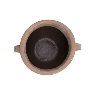 Large Orange Whitewashed Terracotta Urn for Home Decor