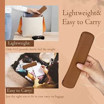 MOTZU Makeup Brush Case, Travel Brushes Holder, Silicone Portable Cosmetic Face Brushes Bag, High Capacity Storage Waterproof Soft and Flexibility Makeups Tools Organizer Case for Women and Girls