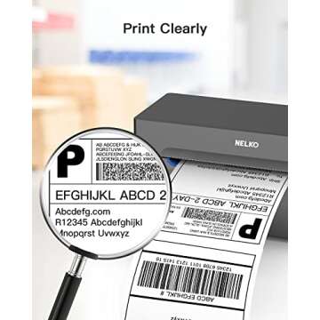 Nelko Genuine 4x6 Direct Thermal Shipping Label (Pack of 500 Fan-Fold Labels), Nelko 4x6 Thermal Lab...