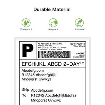 Nelko Genuine 4x6 Direct Thermal Shipping Label (Pack of 500 Fan-Fold Labels), Nelko 4x6 Thermal Labels for Nelko PL70E Shipping Label Printer, Perforated and Strong Adhesive, Commercial Grade