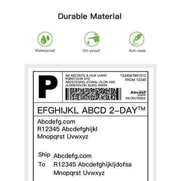 Nelko Genuine 4x6 Direct Thermal Shipping Label (Pack of 500 Fan-Fold Labels), Nelko 4x6 Thermal Labels for Nelko PL70E Shipping Label Printer, Perforated and Strong Adhesive, Commercial Grade