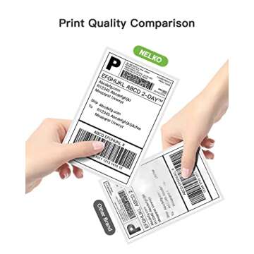 Nelko Genuine 4x6 Direct Thermal Shipping Label (Pack of 500 Fan-Fold Labels), Nelko 4x6 Thermal Labels for Nelko PL70E Shipping Label Printer, Perforated and Strong Adhesive, Commercial Grade