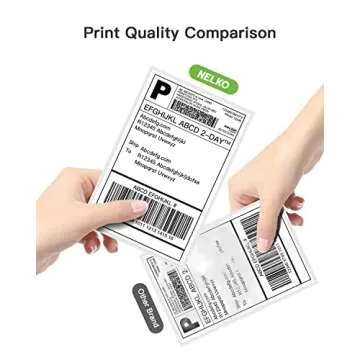 Nelko Genuine 4x6 Direct Thermal Shipping Label (Pack of 500 Fan-Fold Labels), Nelko 4x6 Thermal Labels for Nelko PL70E Shipping Label Printer, Perforated and Strong Adhesive, Commercial Grade
