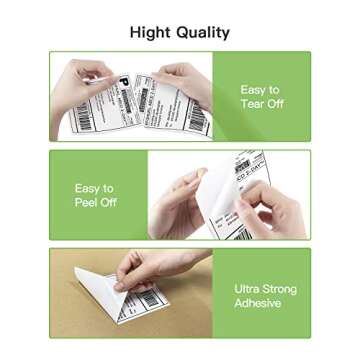 Nelko Genuine 4x6 Direct Thermal Shipping Label (Pack of 500 Fan-Fold Labels), Nelko 4x6 Thermal Labels for Nelko PL70E Shipping Label Printer, Perforated and Strong Adhesive, Commercial Grade