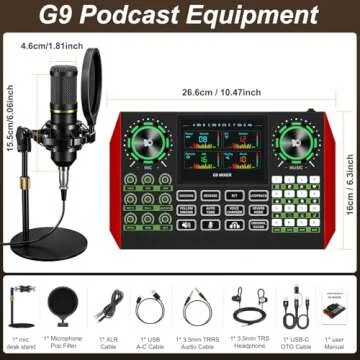 neculogy G9 Podcast Equipment Bundle, BM-800 Condenser with Voice Changer, Recording Studio Package ...