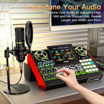 neculogy G9 Podcast Equipment Bundle, BM-800 Condenser with Voice Changer, Recording Studio Package - Podcast Microphone Bundle for Laptop, Streaming/Live Broadcast/YouTube Recording