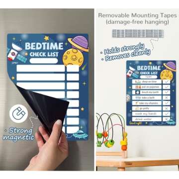 JJPRO Magnetic Routine Chart for Kids - Morning/Bedtime