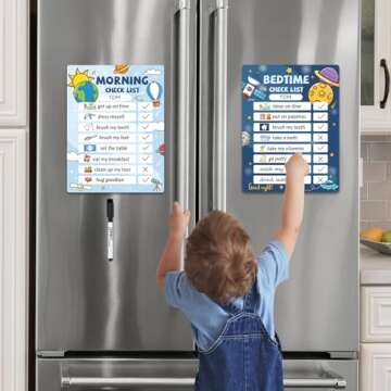 JJPRO Magnetic Routine Chart for Kids - Morning/Bedtime