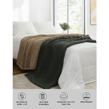 YnM Knitted Throw Blanket - Soft, Stylish Comfort