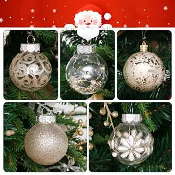 60mm Clear Christmas Ornaments Set - 30ct Durable Balls