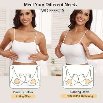 DEPOVOR Double-Sided Sticky Bra Pads Inserts Bikini Padding Inserts Push Up Bra Inserts for Swimsuits Sports Bra