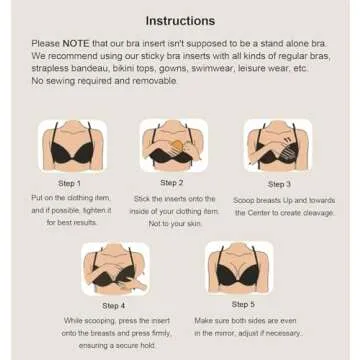 DEPOVOR Double-Sided Sticky Bra Pads Inserts Bikini Padding Inserts Push Up Bra Inserts for Swimsuits Sports Bra