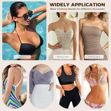 DEPOVOR Double-Sided Sticky Bra Pads Inserts Bikini Padding Inserts Push Up Bra Inserts for Swimsuits Sports Bra