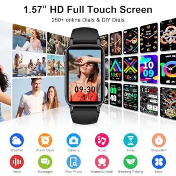 Smart Watch for Men Women (Answer/Make Call), 1.57” Fitness Tracker 113+ Sports Smartwatch, Heart ...