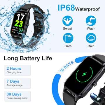 Smart Watch for Men Women (Answer/Make Call), 1.57” Fitness Tracker 113+ Sports Smartwatch, Heart Rate/Sleep Monitor/Pedometer/Calories Fitness Watch, IP68 Waterproof Activity Tracker for Android iOS